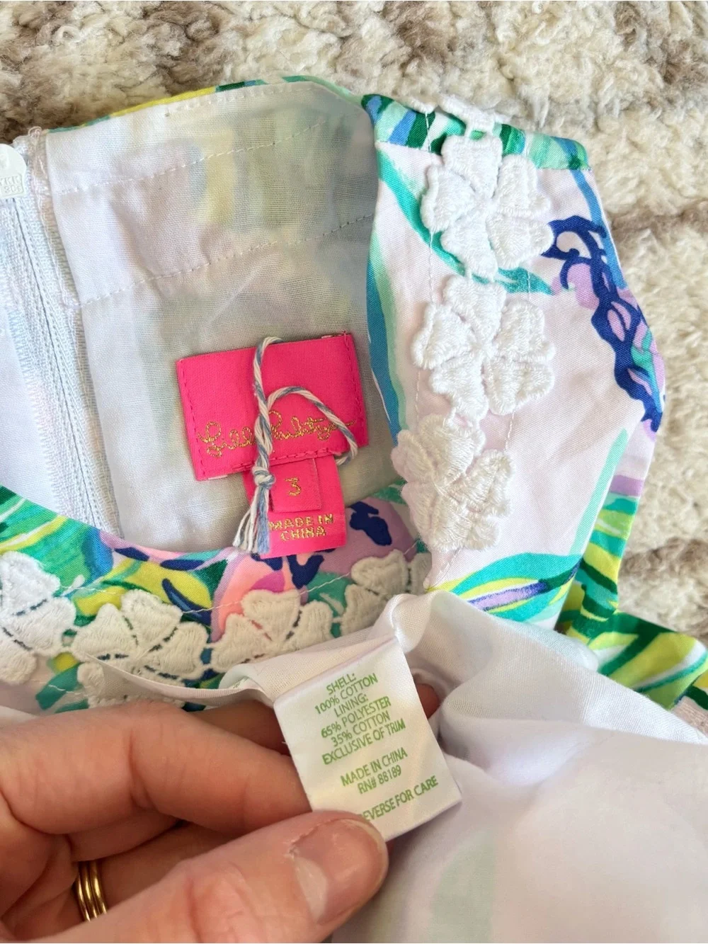 Lilly Pulitzer Girl’s Little Lilly Shift Dress Multicolor Printed Side Bow Ties